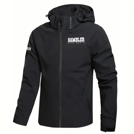 Gambler Exclusive Logo Waterproof Windbreaker Jacket Detachable Hood HCPDMJ525AGBZ