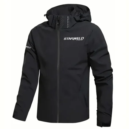Starweld Exclusive Logo Waterproof Windbreaker Jacket Detachable Hood HCPDMJ525ASWZ