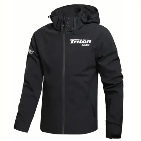 Triton Exclusive Logo Waterproof Windbreaker Jacket Detachable Hood HCPDMJ525ATBZ