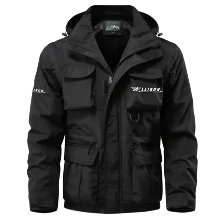 Tracker Exclusive Logo Waterproof Multi Pocket Jacket Detachable Hood and Sleeves HCPDMPJ529TRZ
