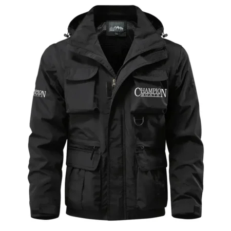 Champion Exclusive Logo Waterproof Multi Pocket Jacket Detachable Hood and Sleeves HCPDMPJ529CHZ