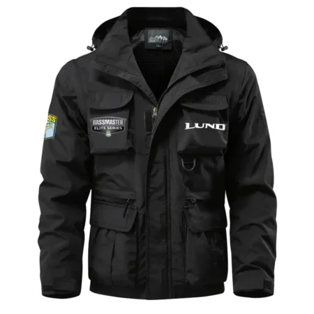 Lund Crappie Master Waterproof Multi Pocket Jacket Detachable Hood and Sleeves HCPDMPJ529LBCR