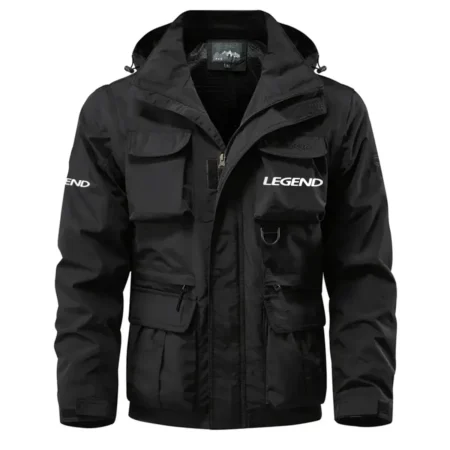 Legend Bass Boat Exclusive Logo Waterproof Multi Pocket Jacket Detachable Hood and Sleeves HCPDMPJ529LEBZ