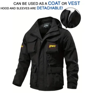 Mirrocraft Exclusive Logo Waterproof Multi Pocket Jacket Detachable Hood and Sleeves HCPDMPJ529MCZ