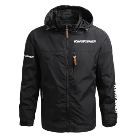 Kingfisher Exclusive Logo Waterproof Outdoor Jacket Detachable Hood HCPDJH611KFZ