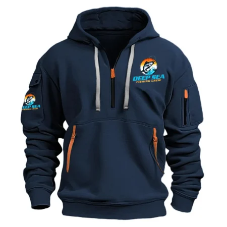 Deep Sea Fishing Crew Exclusive Logo Hoodie Half Zipper HCAH11501DSFCZ